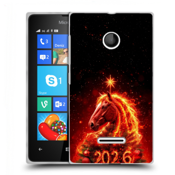 Пластиковый чехол на Microsoft Lumia 435 с принтом Новый год