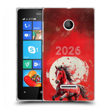 Пластиковый чехол на Microsoft Lumia 435 с принтом Новый год