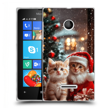 Пластиковый чехол на Microsoft Lumia 435 с принтом Новый год