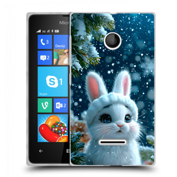 Пластиковый чехол на Microsoft Lumia 435 с принтом Новый год