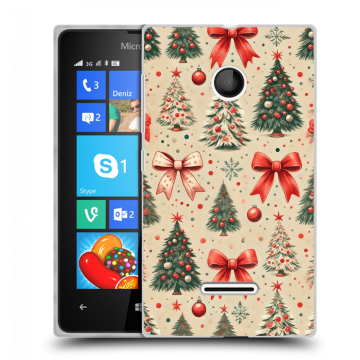 Пластиковый чехол на Microsoft Lumia 435 с принтом Новый год