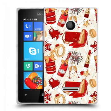 Пластиковый чехол на Microsoft Lumia 435 с принтом Новый год
