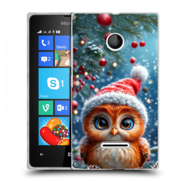 Пластиковый чехол на Microsoft Lumia 435 с принтом Новый год