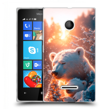 Пластиковый чехол на Microsoft Lumia 435 с принтом Новый год