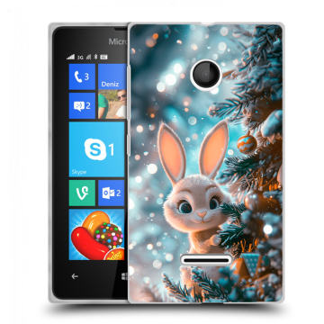 Пластиковый чехол на Microsoft Lumia 435 с принтом Новый год