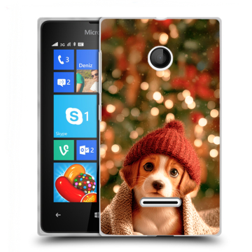 Пластиковый чехол на Microsoft Lumia 435 с принтом Новый год