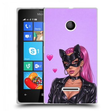 Пластиковый чехол на Microsoft Lumia 435 с принтом женский