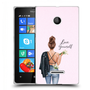 Пластиковый чехол на Microsoft Lumia 435 с принтом женский Пластиковый чехол на Microsoft Lumia 435 с принтом женский