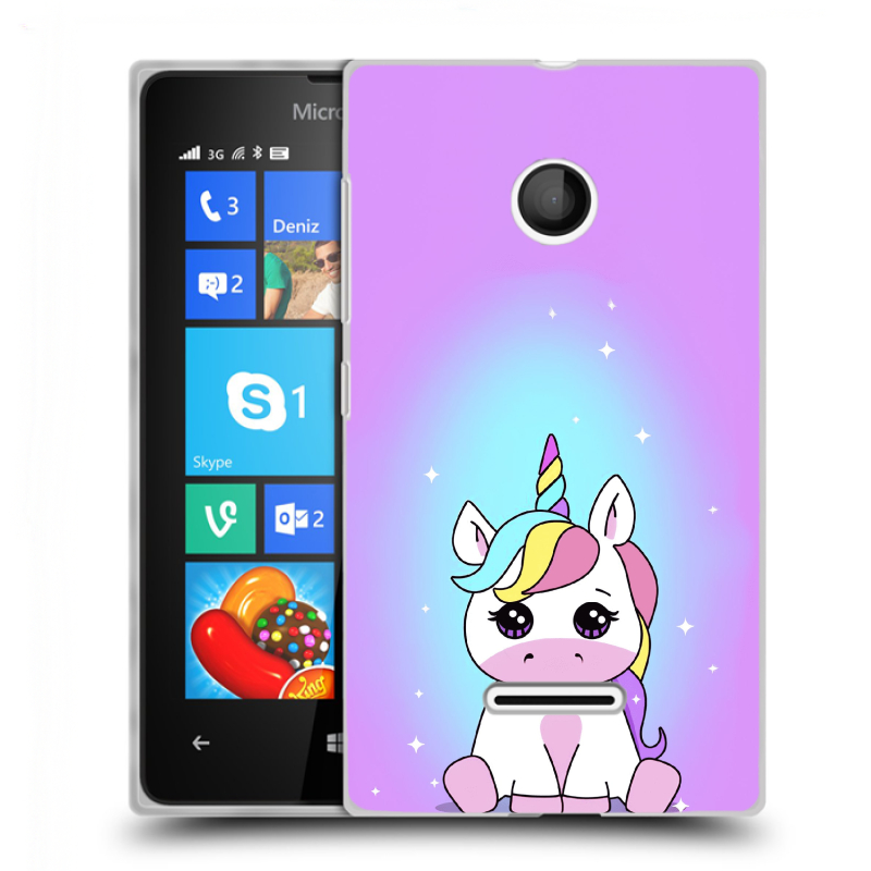 Пластиковый чехол на Microsoft Lumia 435 с принтом Единорог Пластиковый чехол на Microsoft Lumia 435 с принтом Единорог