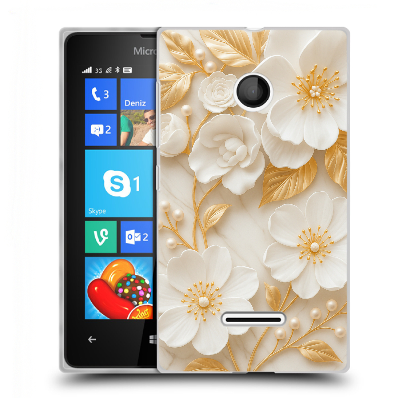 Пластиковый чехол на Microsoft Lumia 435 с принтом Цветы Пластиковый чехол на Microsoft Lumia 435 с принтом Цветы