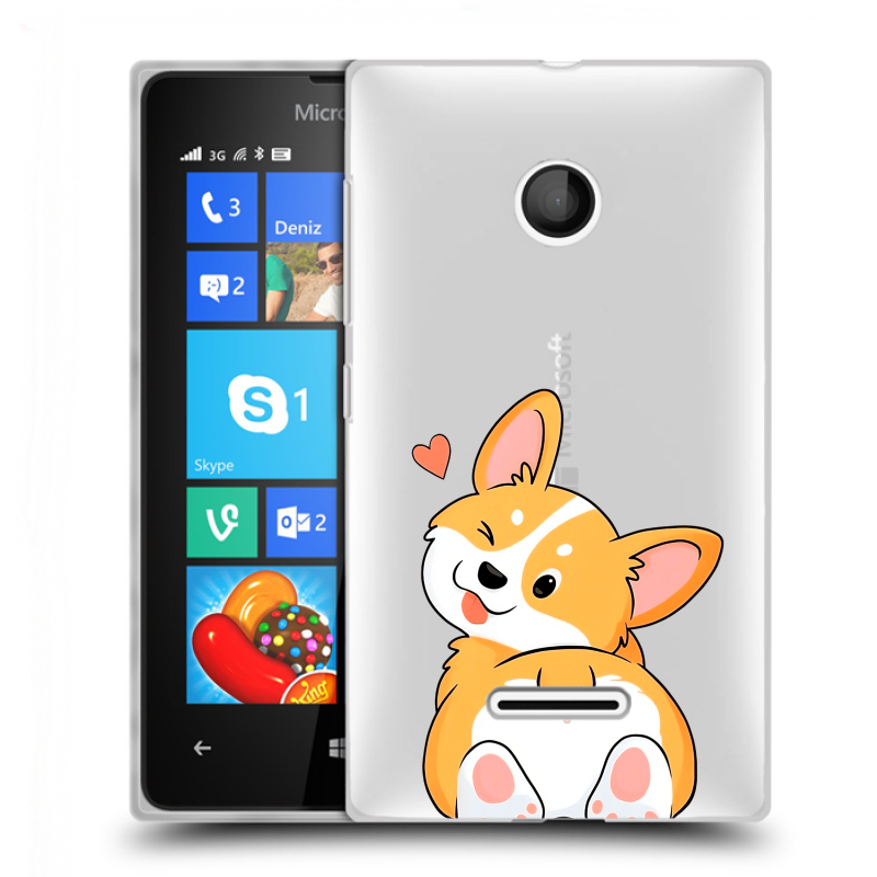 Пластиковый чехол на Microsoft Lumia 435 с принтом Корги Пластиковый чехол на Microsoft Lumia 435 с принтом Корги