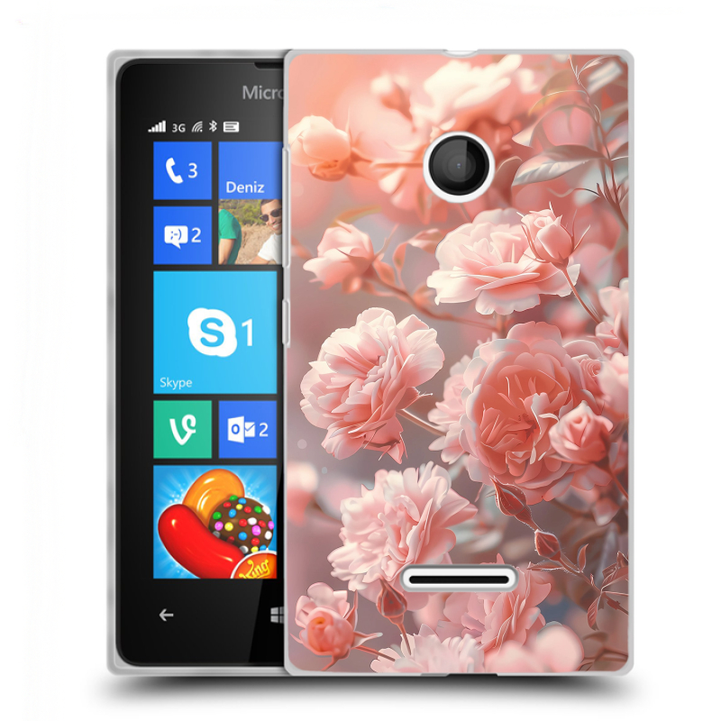 Пластиковый чехол на Microsoft Lumia 435 с принтом Розовые розы Пластиковый чехол на Microsoft Lumia 435 с принтом Розовые розы