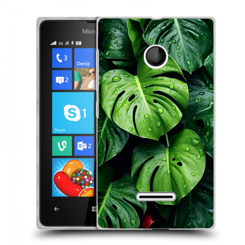 Пластиковый чехол на Microsoft Lumia 435 с принтом Листья Пластиковый чехол на Microsoft Lumia 435 с принтом Листья
