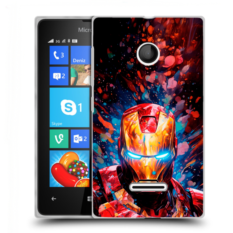 Пластиковый чехол на Microsoft Lumia 435 с принтом Железный человек Ironman Пластиковый чехол на Microsoft Lumia 435 с принтом Железный человек Ironman