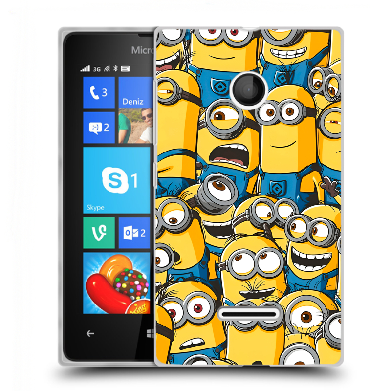 Пластиковый чехол на Microsoft Lumia 435 с принтом Миньоны Пластиковый чехол на Microsoft Lumia 435 с принтом Миньоны