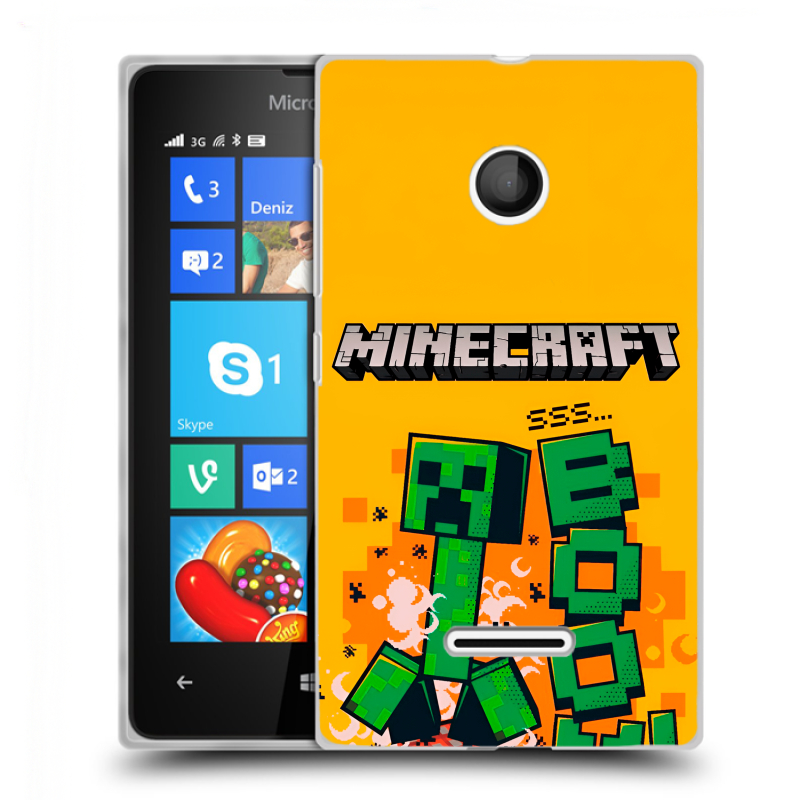 Пластиковый чехол на Microsoft Lumia 435 с принтом Майнкрафт Minecraft Пластиковый чехол на Microsoft Lumia 435 с принтом Майнкрафт Minecraft