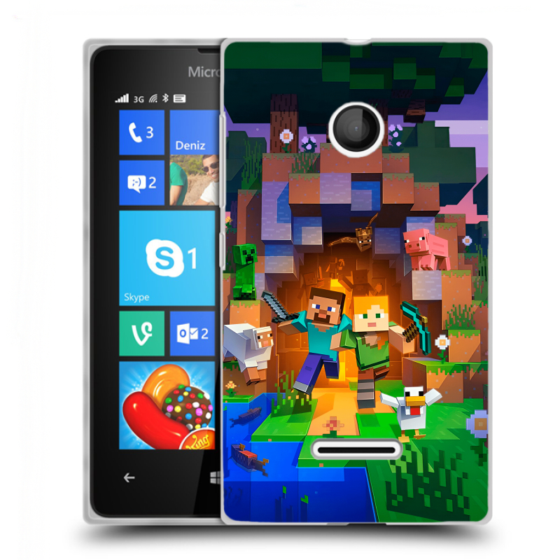 Пластиковый чехол на Microsoft Lumia 435 с принтом Майнкрафт Minecraft Пластиковый чехол на Microsoft Lumia 435 с принтом Майнкрафт Minecraft
