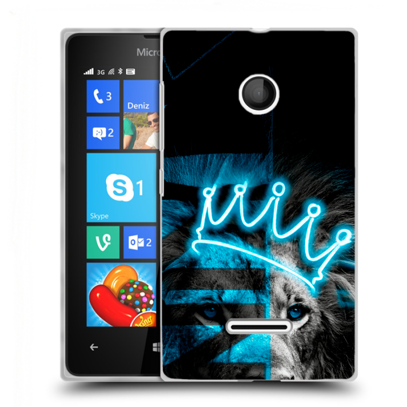 Пластиковый чехол на Microsoft Lumia 435 с принтом Король лев Пластиковый чехол на Microsoft Lumia 435 с принтом Король лев