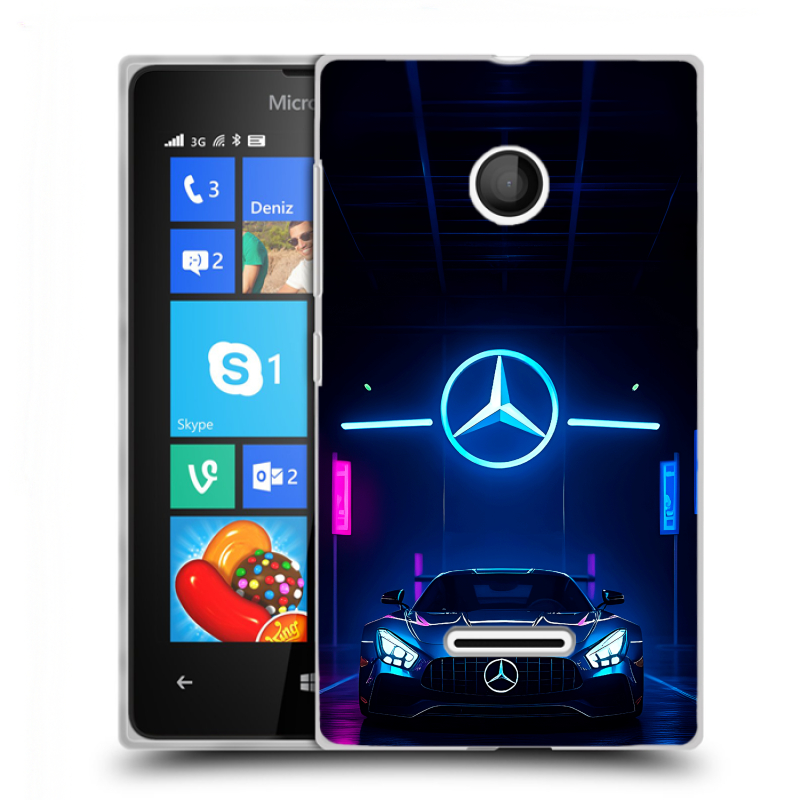 Пластиковый чехол на Microsoft Lumia 435 с принтом Mercedes Мерседес Пластиковый чехол на Microsoft Lumia 435 с принтом Mercedes Мерседес