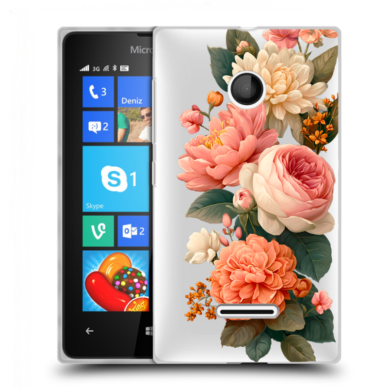 Пластиковый чехол на Microsoft Lumia 435 с принтом цветы Пластиковый чехол на Microsoft Lumia 435 с принтом цветы