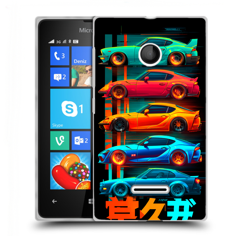 Пластиковый чехол на Microsoft Lumia 435 с принтом машины тачки Пластиковый чехол на Microsoft Lumia 435 с принтом машины тачки