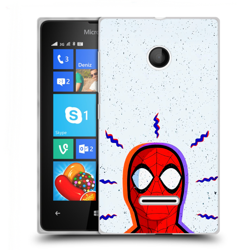 Пластиковый чехол на Microsoft Lumia 435 с принтом Spiderman Человек паук Пластиковый чехол на Microsoft Lumia 435 с принтом Spiderman Человек паук