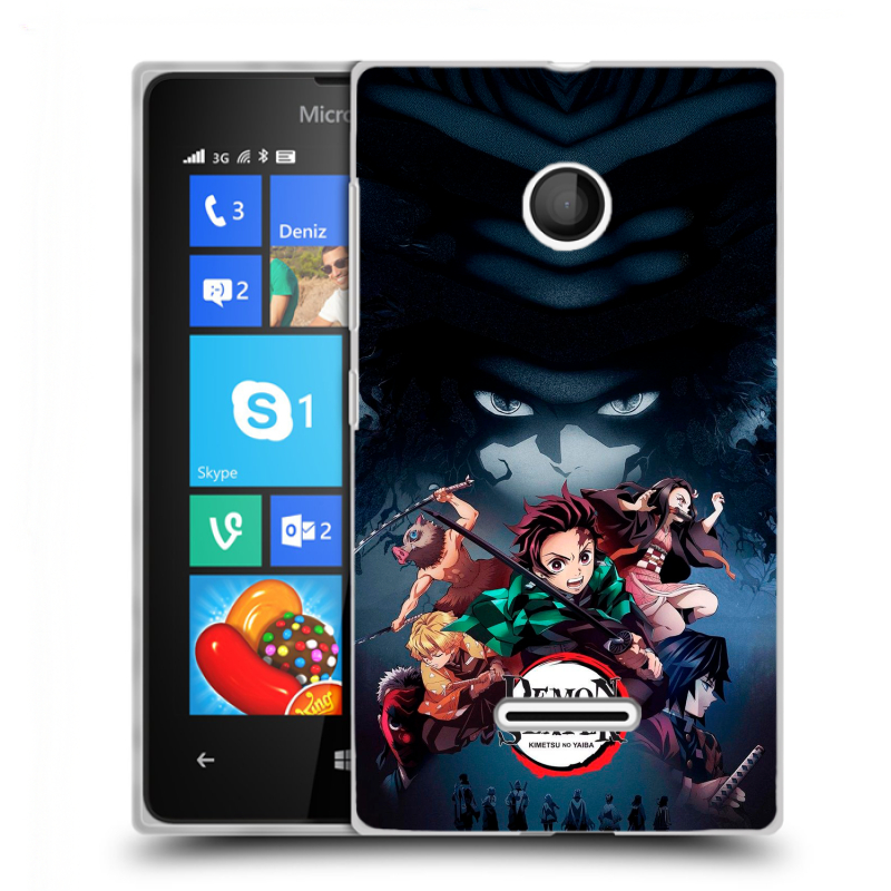 Пластиковый чехол на Microsoft Lumia 435 с принтом Demon Slayer Клинок рассекающий демонов Пластиковый чехол на Microsoft Lumia 435 с принтом Demon Slayer Клинок рассекающий демонов