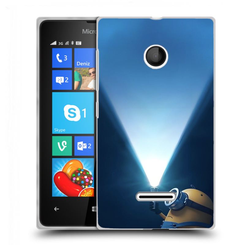 Пластиковый чехол на Microsoft Lumia 435 с принтом Миньоны Пластиковый чехол на Microsoft Lumia 435 с принтом Миньоны