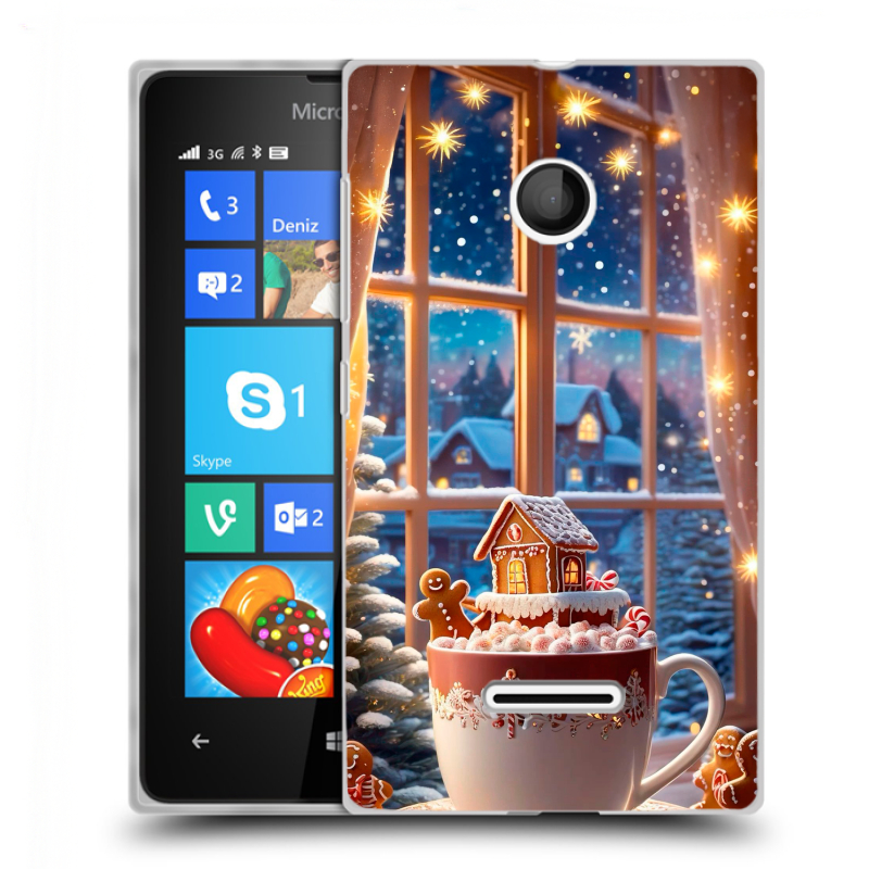 Пластиковый чехол на Microsoft Lumia 435 с принтом Новый год Пластиковый чехол на Microsoft Lumia 435 с принтом Новый год