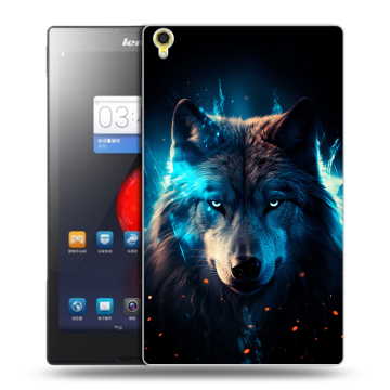 Силиконовый чехол на Lenovo Tab S8 с принтом Волк ночной