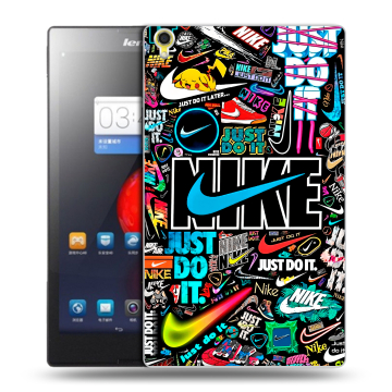 Силиконовый чехол на Lenovo Tab S8 с принтом найк nike черный Силиконовый чехол на Lenovo Tab S8 с принтом найк nike черный