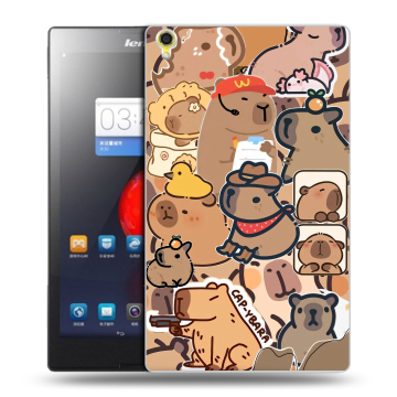 Силиконовый чехол на Lenovo Tab S8 с принтом капибара Силиконовый чехол на Lenovo Tab S8 с принтом капибара