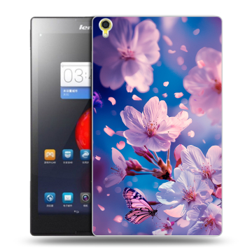 Силиконовый чехол на Lenovo Tab S8 с принтом цветы бабочки