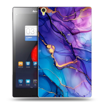 Силиконовый чехол на Lenovo Tab S8 с принтом синий мрамор Силиконовый чехол на Lenovo Tab S8 с принтом синий мрамор