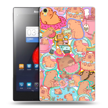 Силиконовый чехол на Lenovo Tab S8 с принтом капибары Силиконовый чехол на Lenovo Tab S8 с принтом капибары