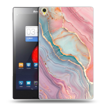 Силиконовый чехол на Lenovo Tab S8 с принтом розовый мрамор
