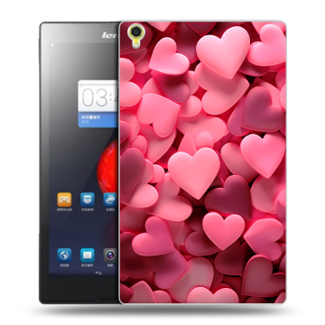 Силиконовый чехол на Lenovo Tab S8 с принтом розовые сердечки