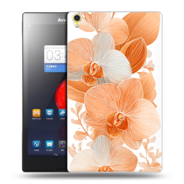 Силиконовый чехол на Lenovo Tab S8 с принтом Бежевые цветы
