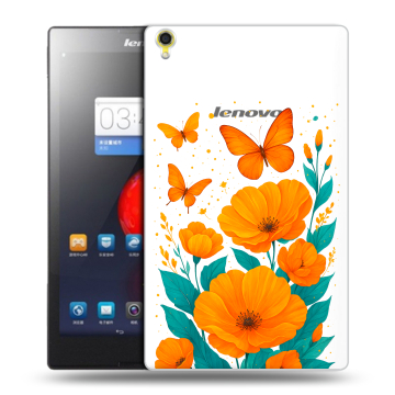 Силиконовый чехол на Lenovo Tab S8 с принтом цветы бабочки