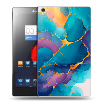 Силиконовый чехол на Lenovo Tab S8 с принтом Мрамор блестки