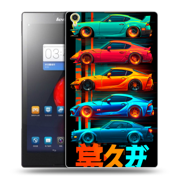 Силиконовый чехол на Lenovo Tab S8 с принтом машины тачки