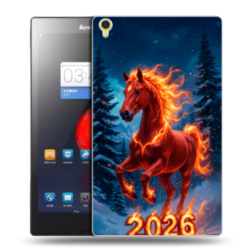 Силиконовый чехол на Lenovo Tab S8 с принтом Новый год коня