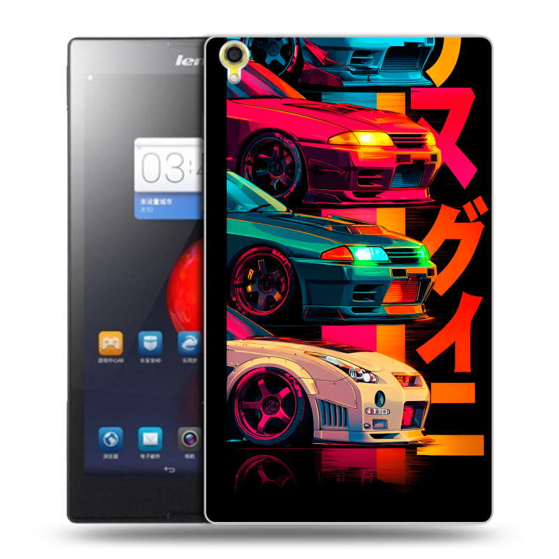 Силиконовый чехол на Lenovo Tab S8 с принтом Гоночные машины Силиконовый чехол на Lenovo Tab S8 с принтом Гоночные машины