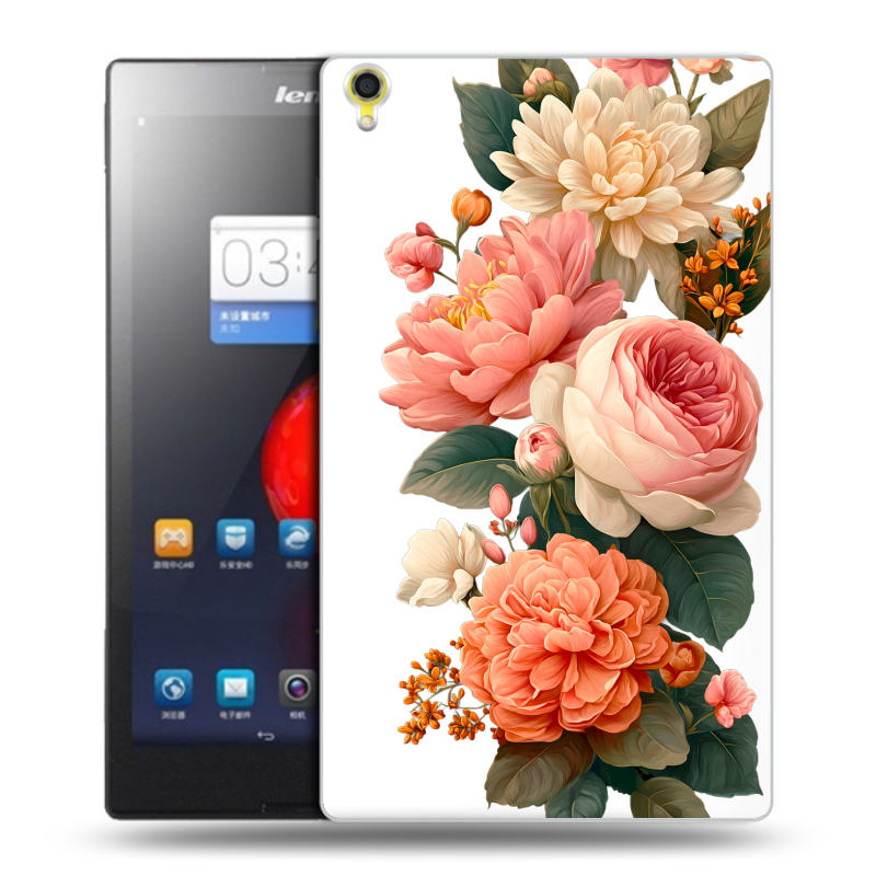 Силиконовый чехол на Lenovo Tab S8 с принтом цветы Силиконовый чехол на Lenovo Tab S8 с принтом цветы