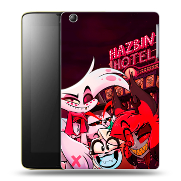 Силиконовый чехол на Lenovo IdeaTab A5500 с принтом Hazbin Hotel Отель Хазбин