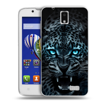 Пластиковый чехол на Lenovo A328 с принтом Темный леопард