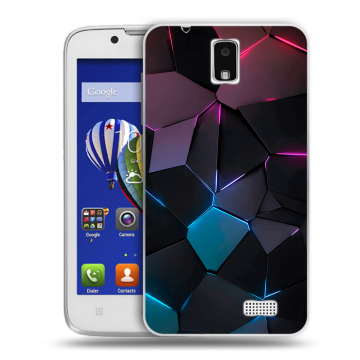 Пластиковый чехол на Lenovo A328 с принтом Геометрия неона