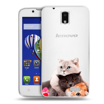 Пластиковый чехол на Lenovo A328 с принтом Кошки