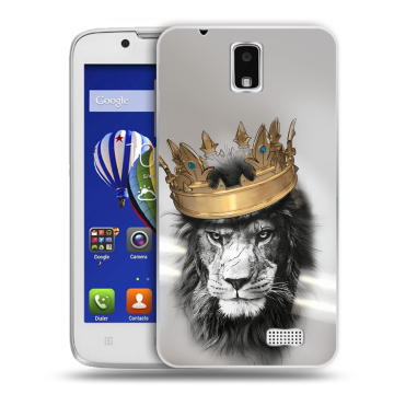 Пластиковый чехол на Lenovo A328 с принтом Лев с короной
