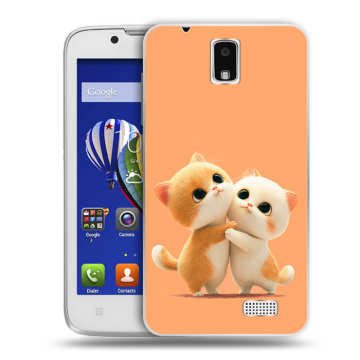 Пластиковый чехол на Lenovo A328 с принтом Милые котики